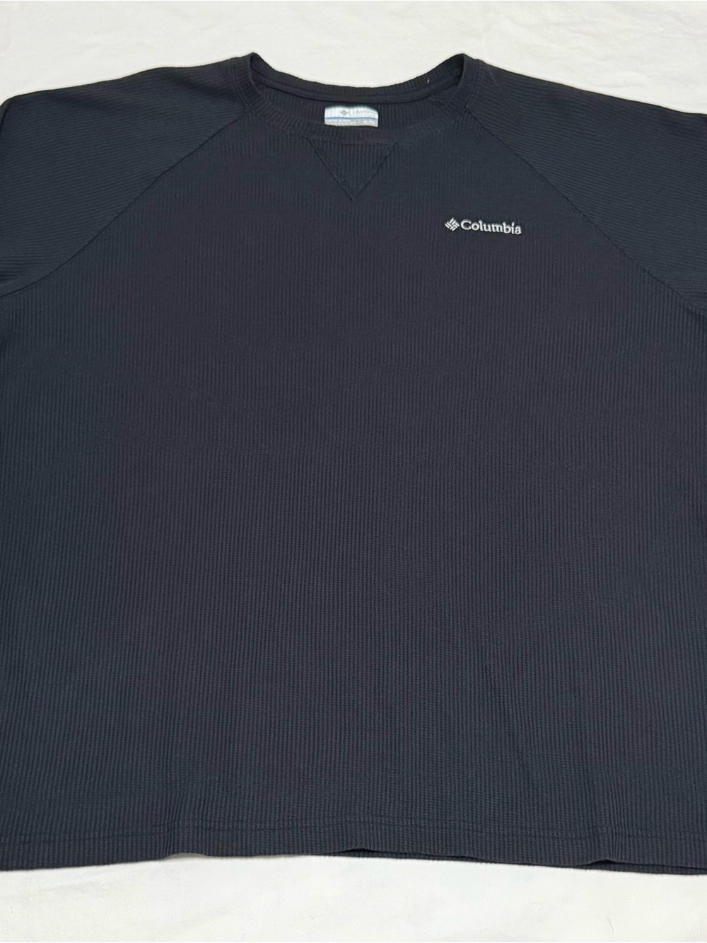 Columbia Men's Black Crewneck Thermal Waffle Knit Pullover